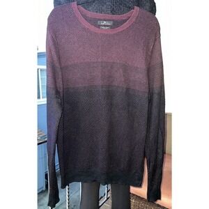 Marc Anthony Men's Knit Sweater Ombré Maroon Black Wool Stretch Size L